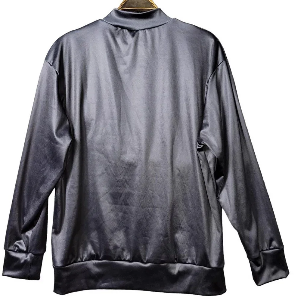 San Diego Padres Mock Crew Satin Sheen Spandex Shirt Women Size S - Picture 2 of 7